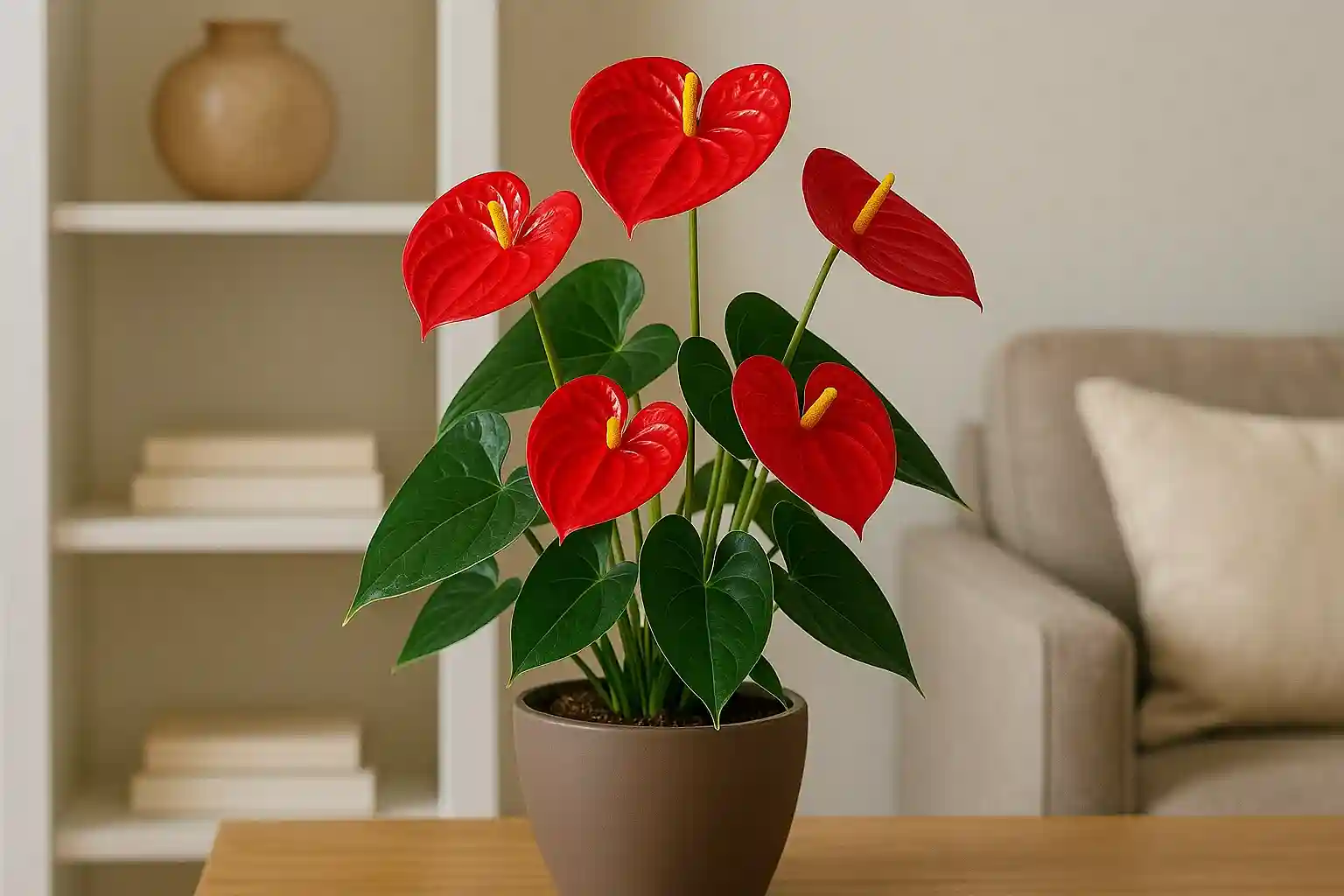 Antúrio vermelho para vaso