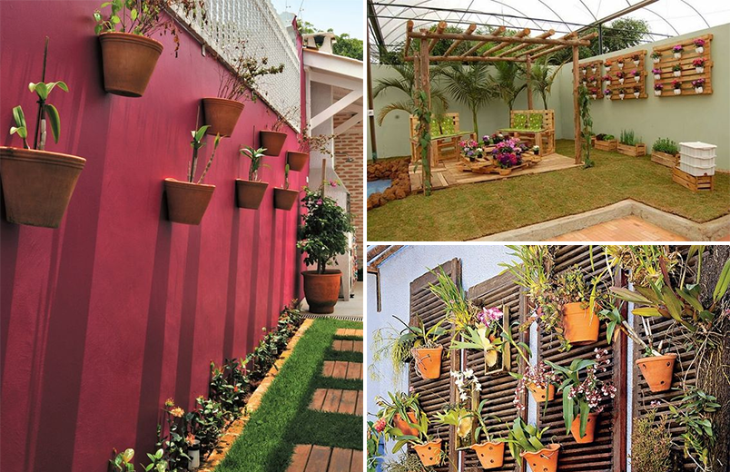 como decorar área externa pequena