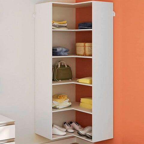 ideias armário de canto para sala pequena