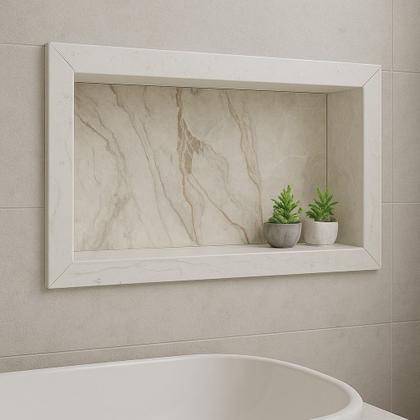 nicho de porcelanato marmorizado