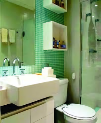 banheiro verde em detalhes