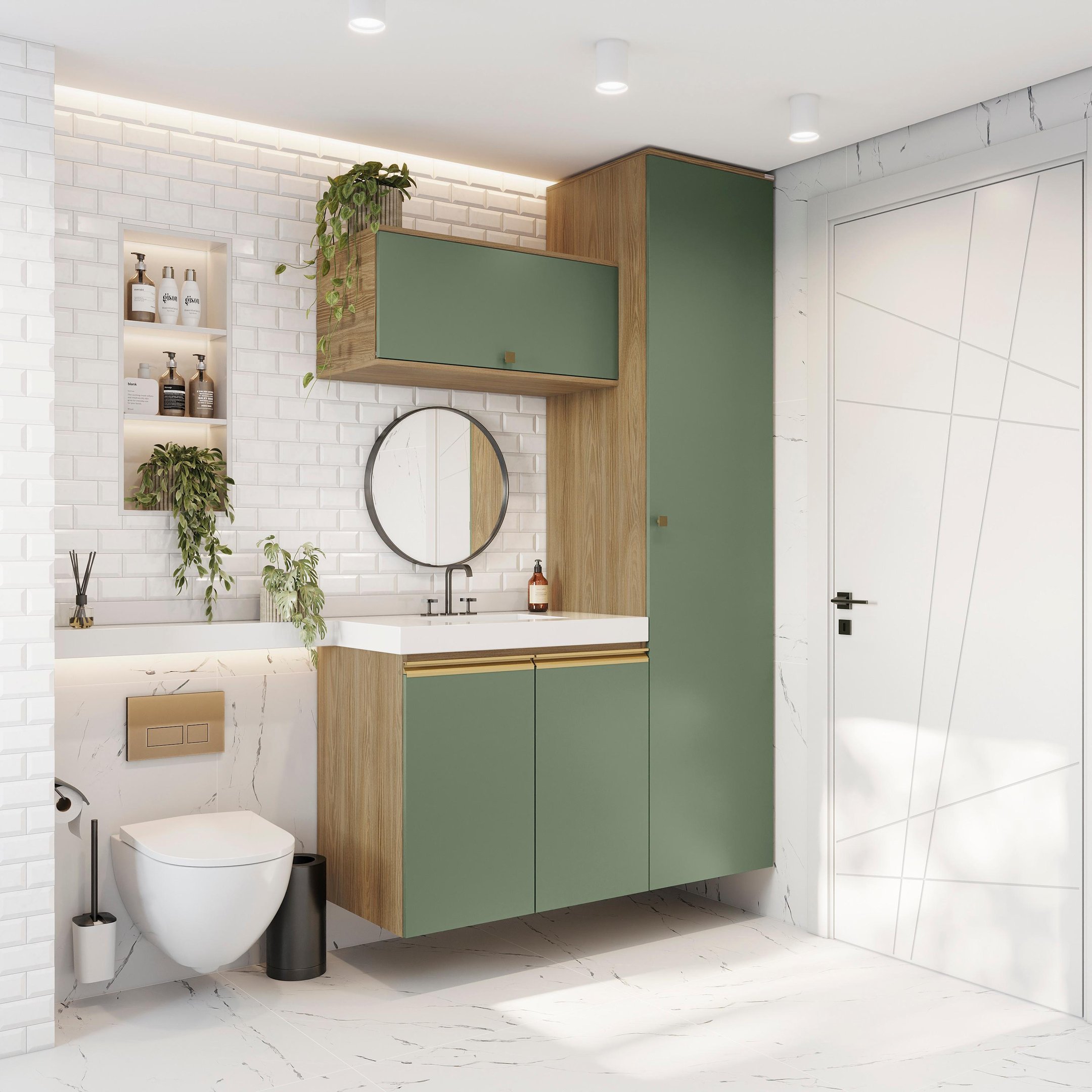 inspiração banheiro verde