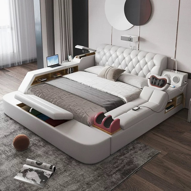 cama com suporte de tv