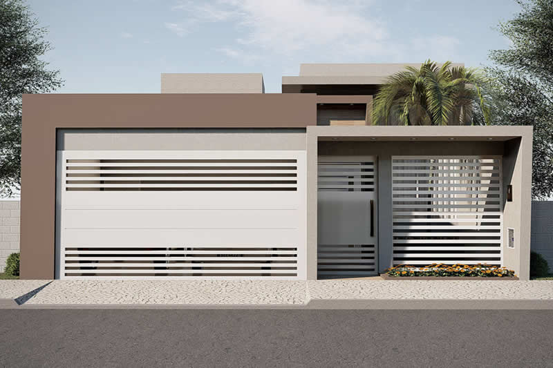 fachadas de casas simples com garagem