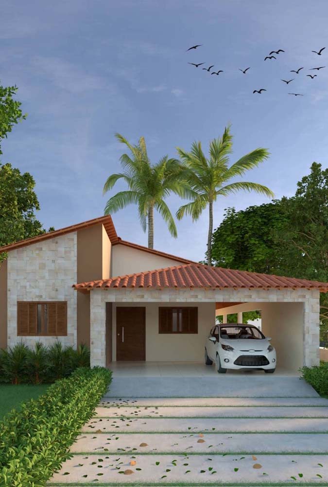casas com garagem na frente econômicas