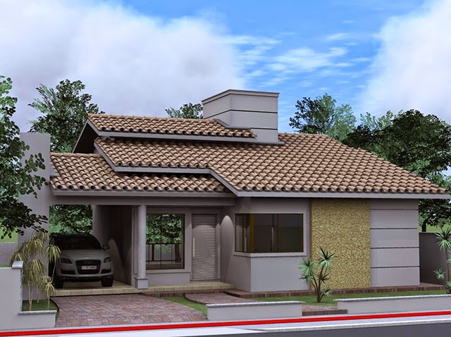 casas pequenas com garagem na frente