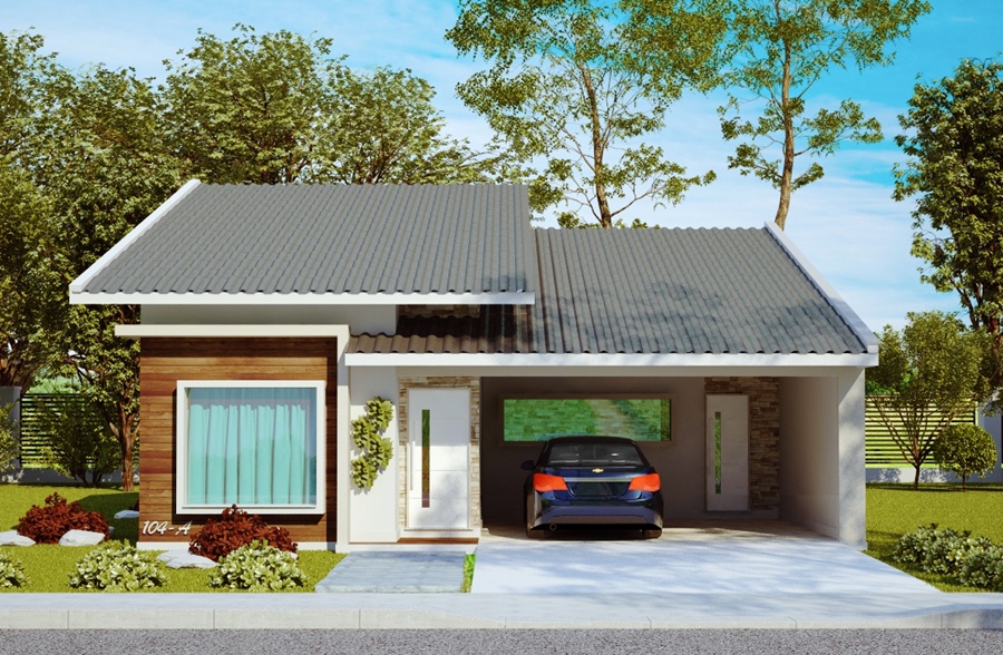 casas com garagem na frente para terrenos estreitos