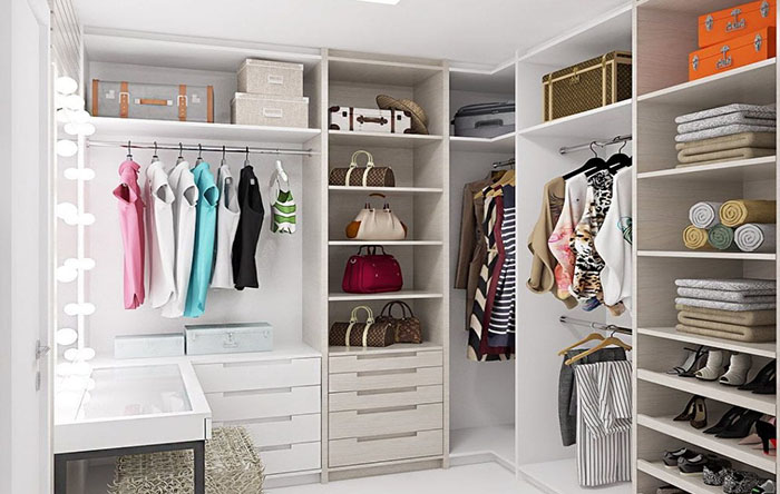 ideias de layout closet banheiro