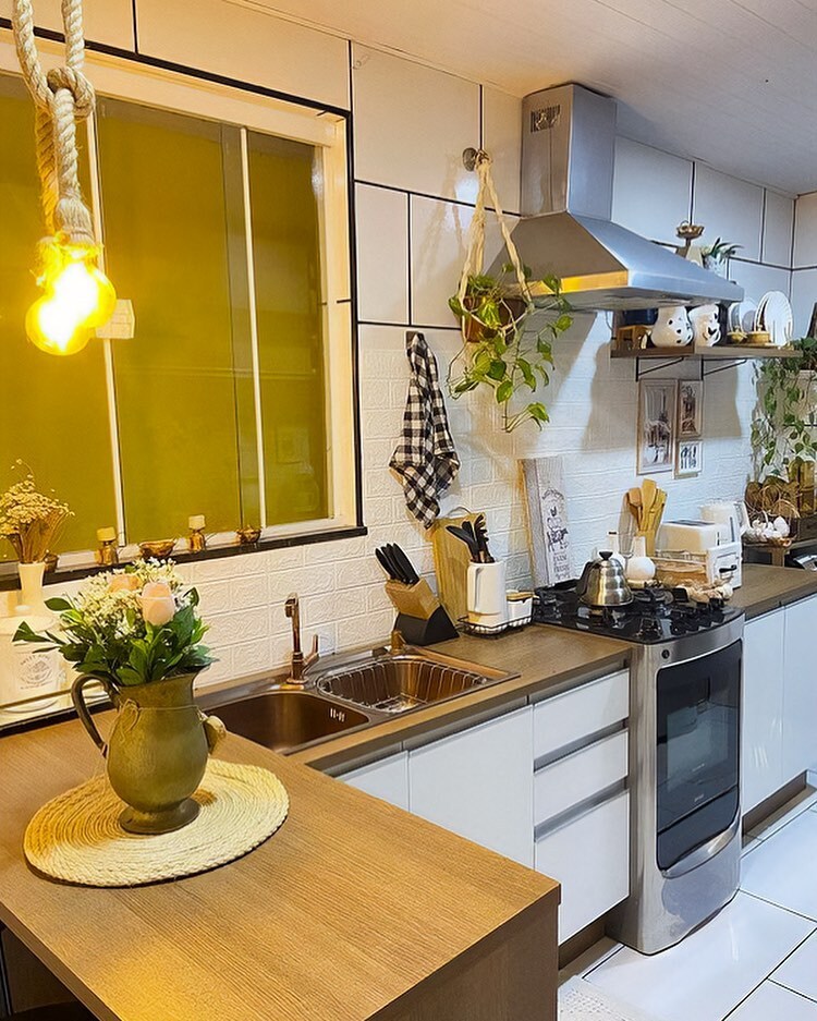 cozinha boho pequena