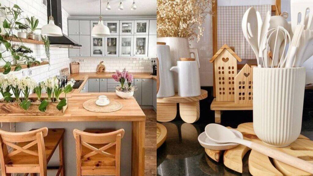 cozinha boho com texturas