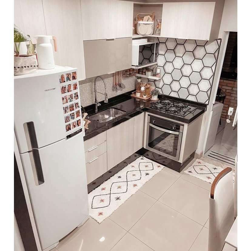cozinha boho com texturas