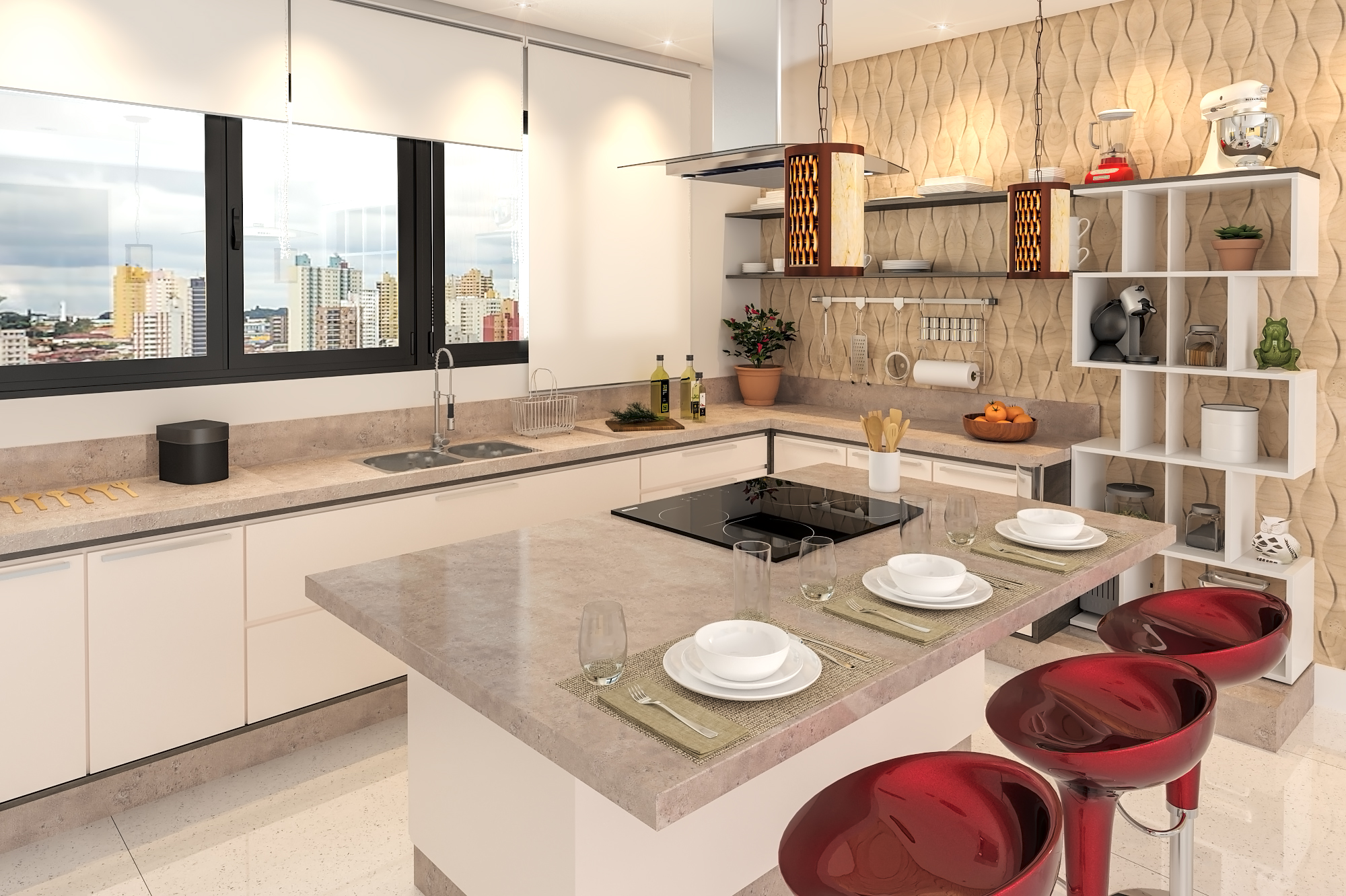 cozinha linear apartamento