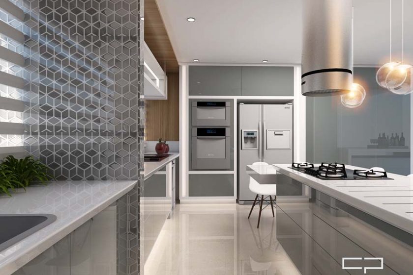 cozinha americana em apartamento