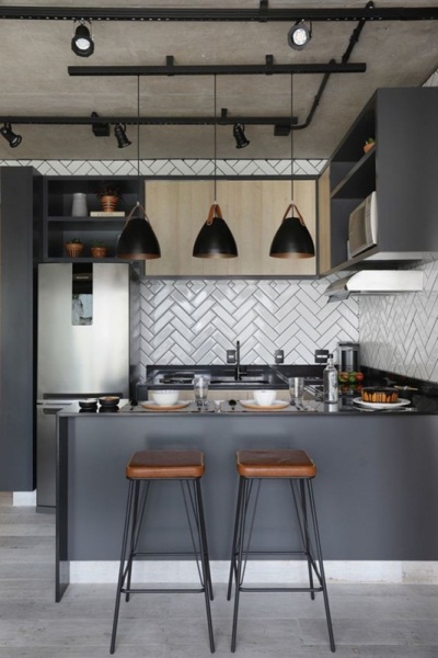 cozinha corredor apartamento pequeno