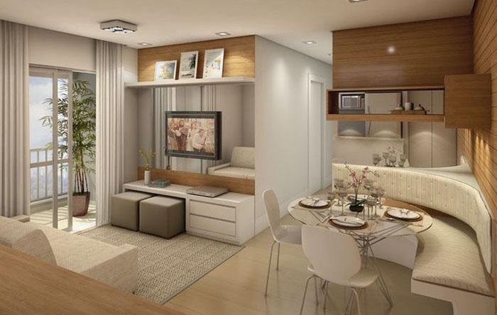 decoração de apartamento pequeno simples e barato