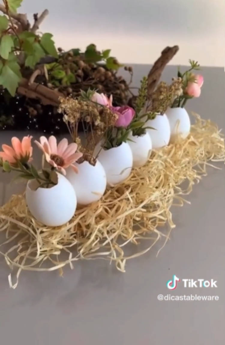 decoração de páscoa com flores