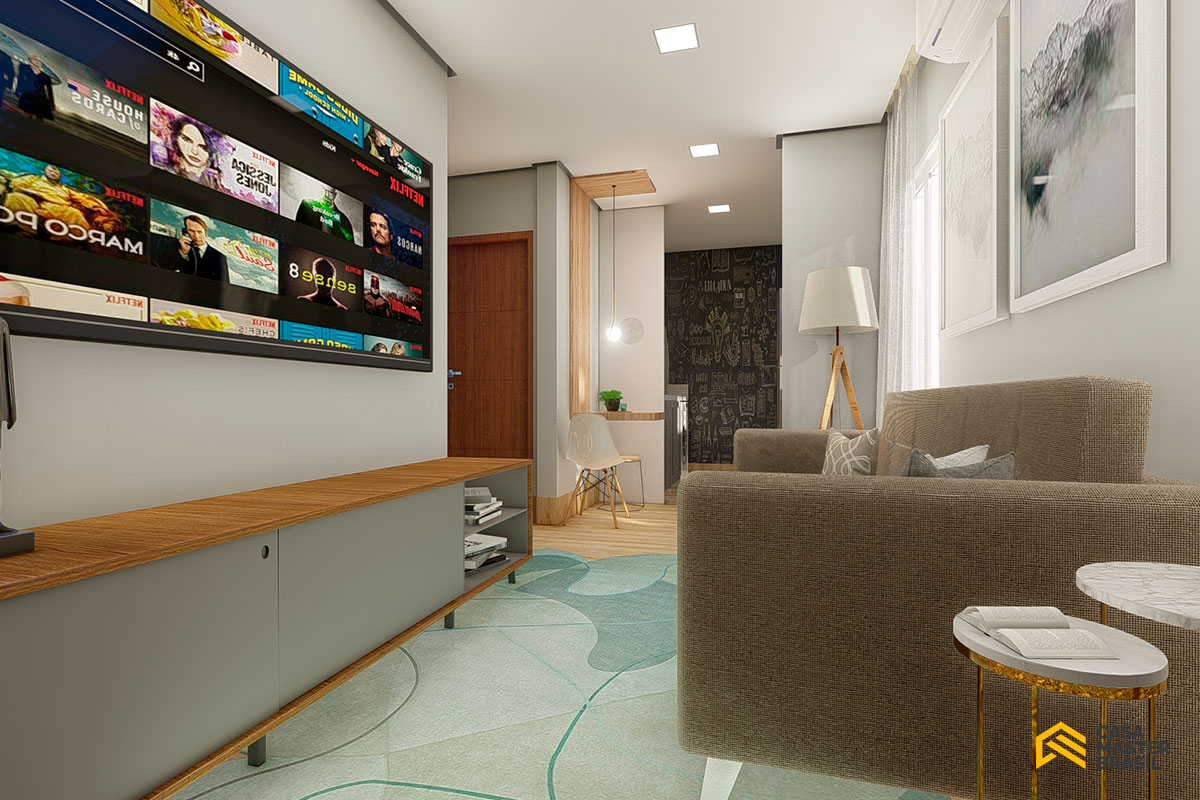 apartamento pequeno 2 quartos decoração com móveis planejados