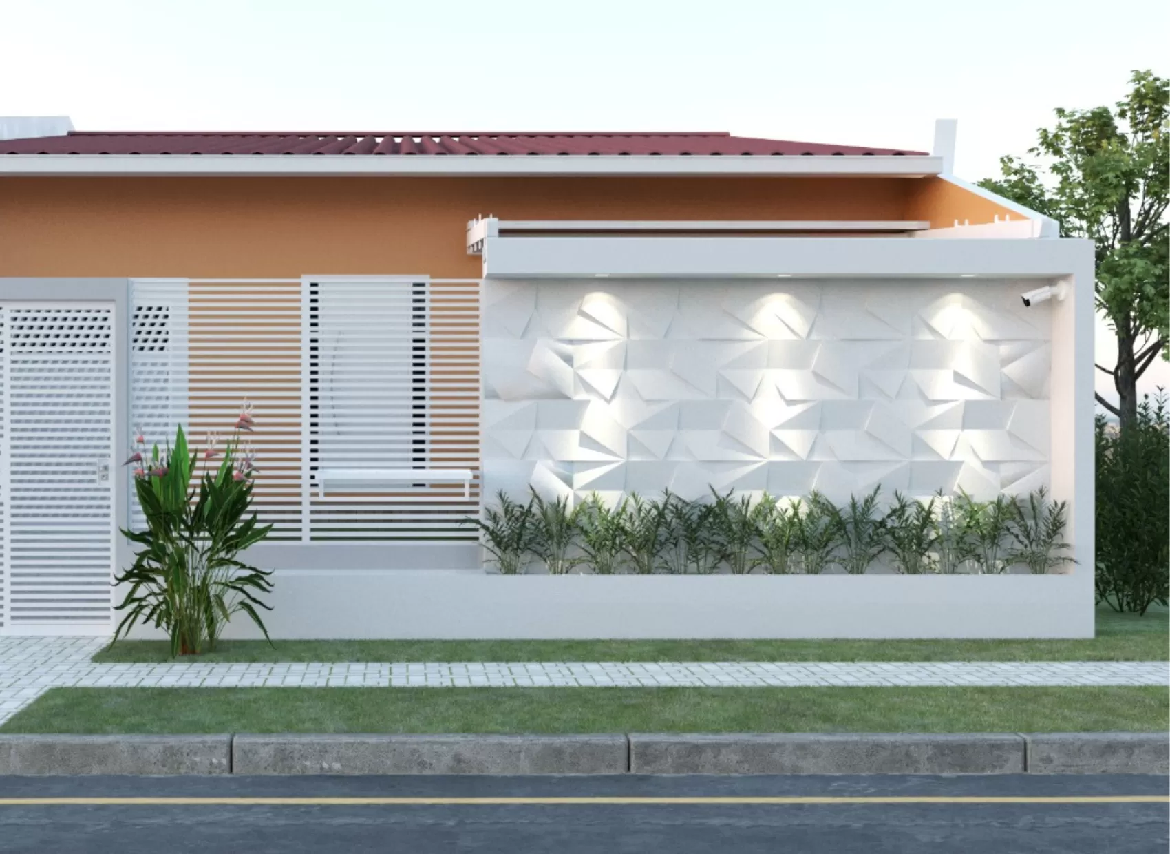 fachada de casa térrea moderna