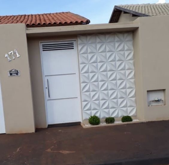 ideias de fachada de muro simples com portão