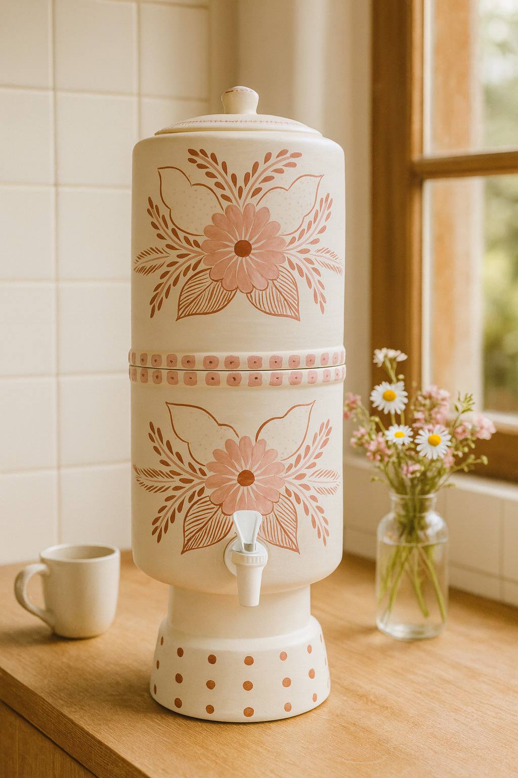 filtro de barro branco minimalista