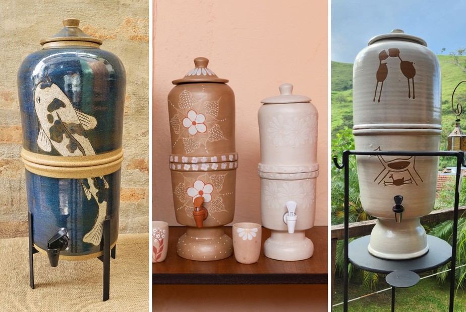 filtro de barro branco minimalista