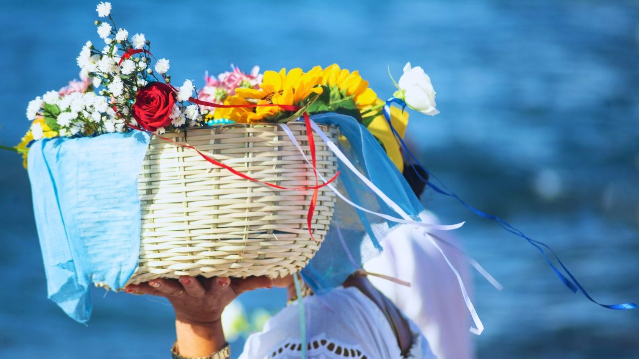 flores brancas para Iemanjá