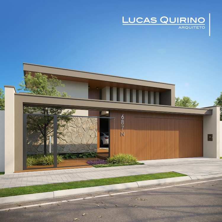 ideias de frente de casas com muro e portão