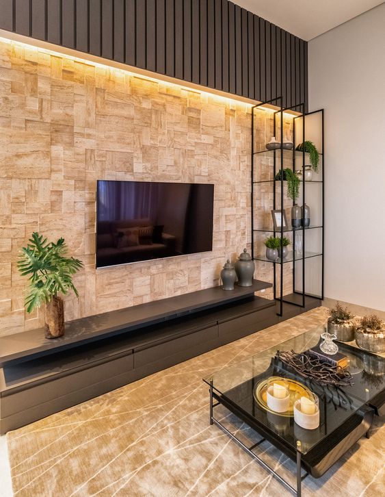 decoração sala com tv na parede