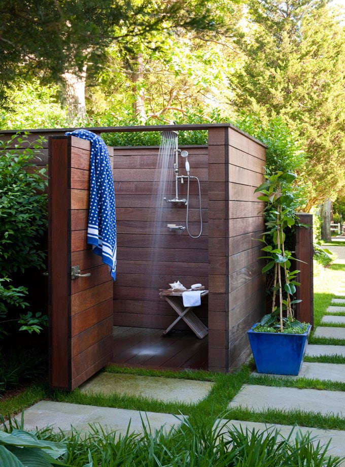 ideias ducha piscina moderna