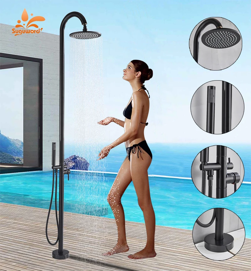 ideias ducha piscina integrada jardim