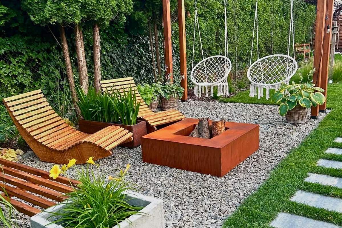 jardim com pedras rústicas