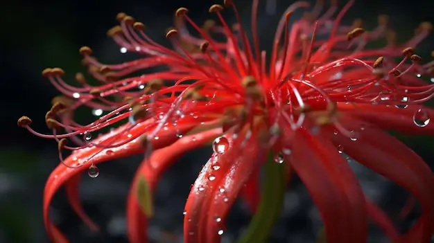 flor vermelha pétalas longas