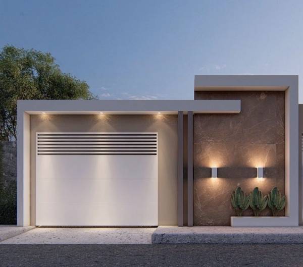 fachadas de casas com muro e portão
