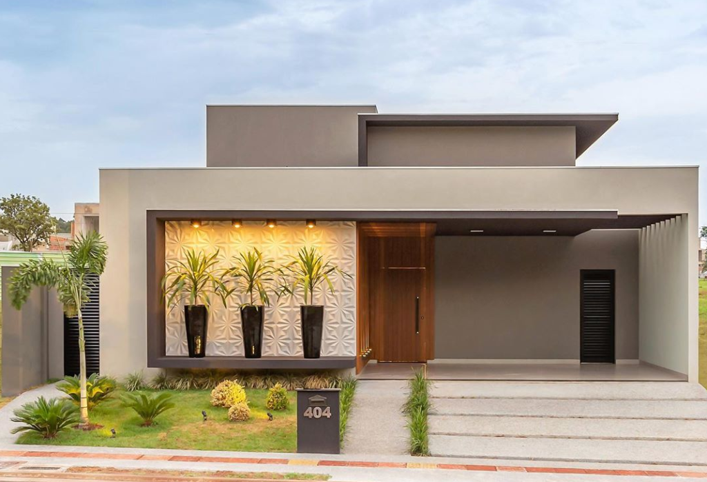 fachadas de casas com telhado embutido