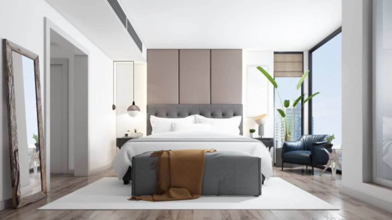 como posicionar cama em quarto retangular pequeno