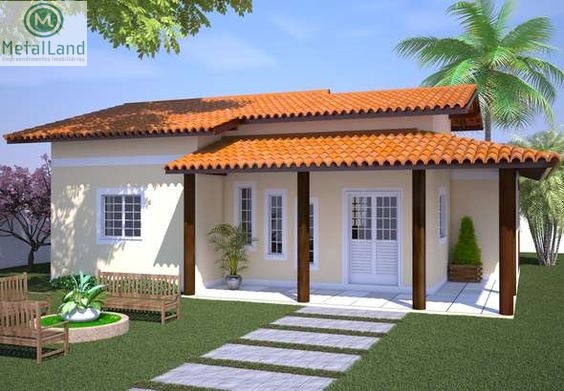 paisagismo frente de casas simples