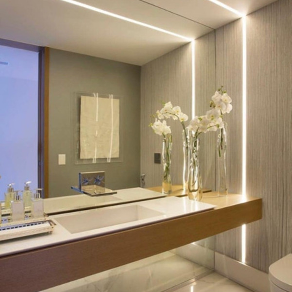 perfil de led banheiro sobrepor