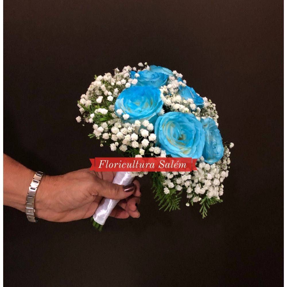 flores azuis para buquê de casamento