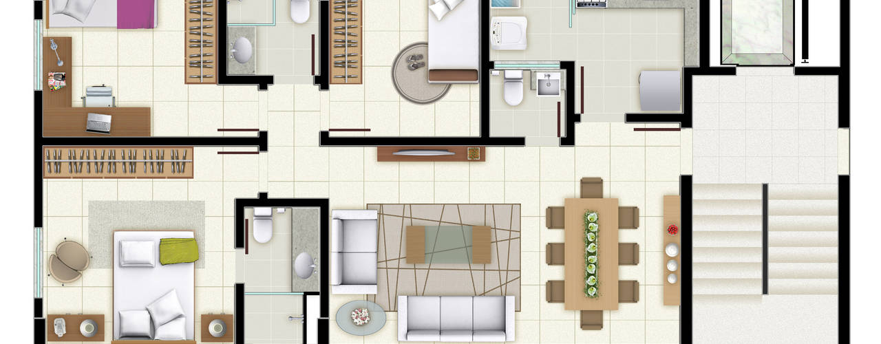 planta para apartamento