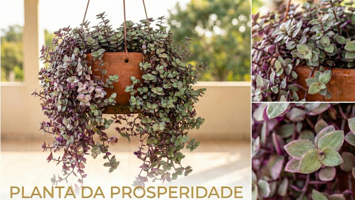 Suculenta roxa pendente