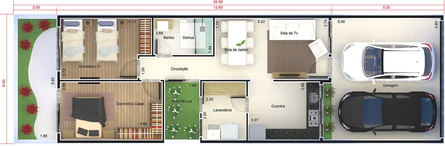 plantas de casas pequenas