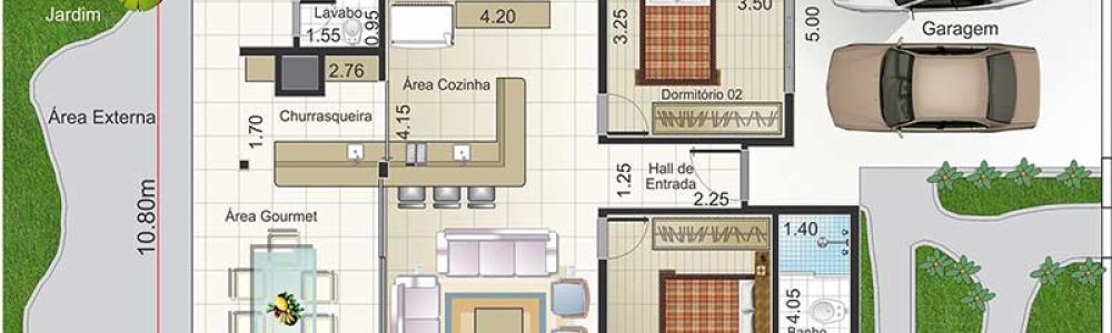 ideias de plantas de casas pequenas com 2 quartos