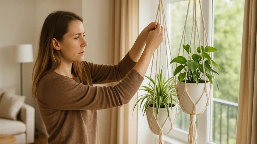 plantas pendentes com flores