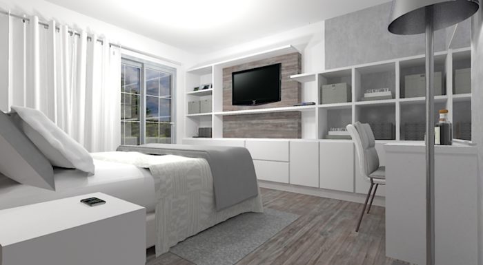 quarto com closet e banheiro pequeno vs grande