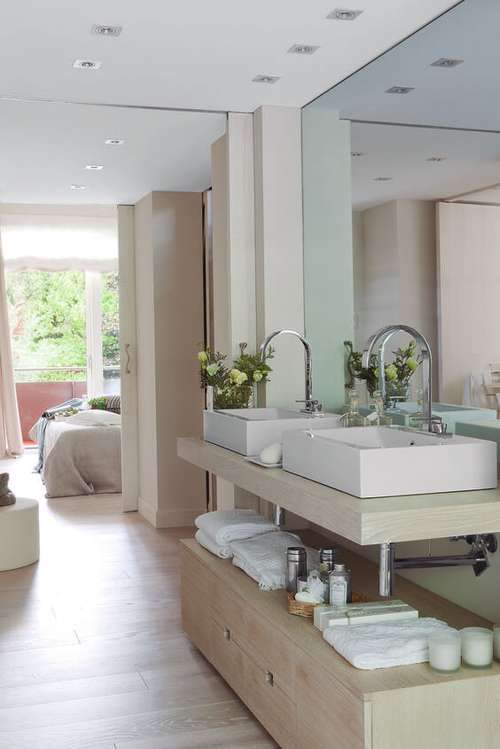 ideias de quarto com closet e banheiro para inspirar