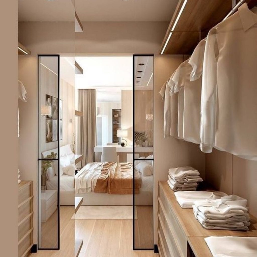 decoração quarto com closet e suíte