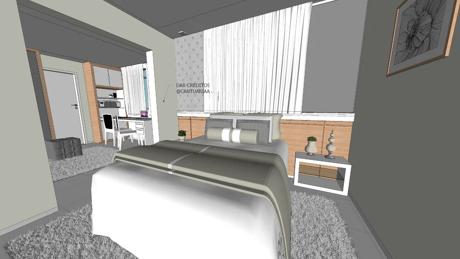 layout quarto com closet e suíte