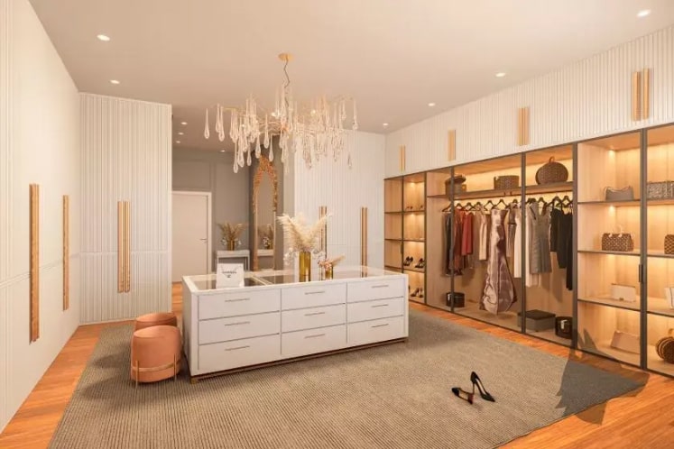 quarto de casal com closet planejado
