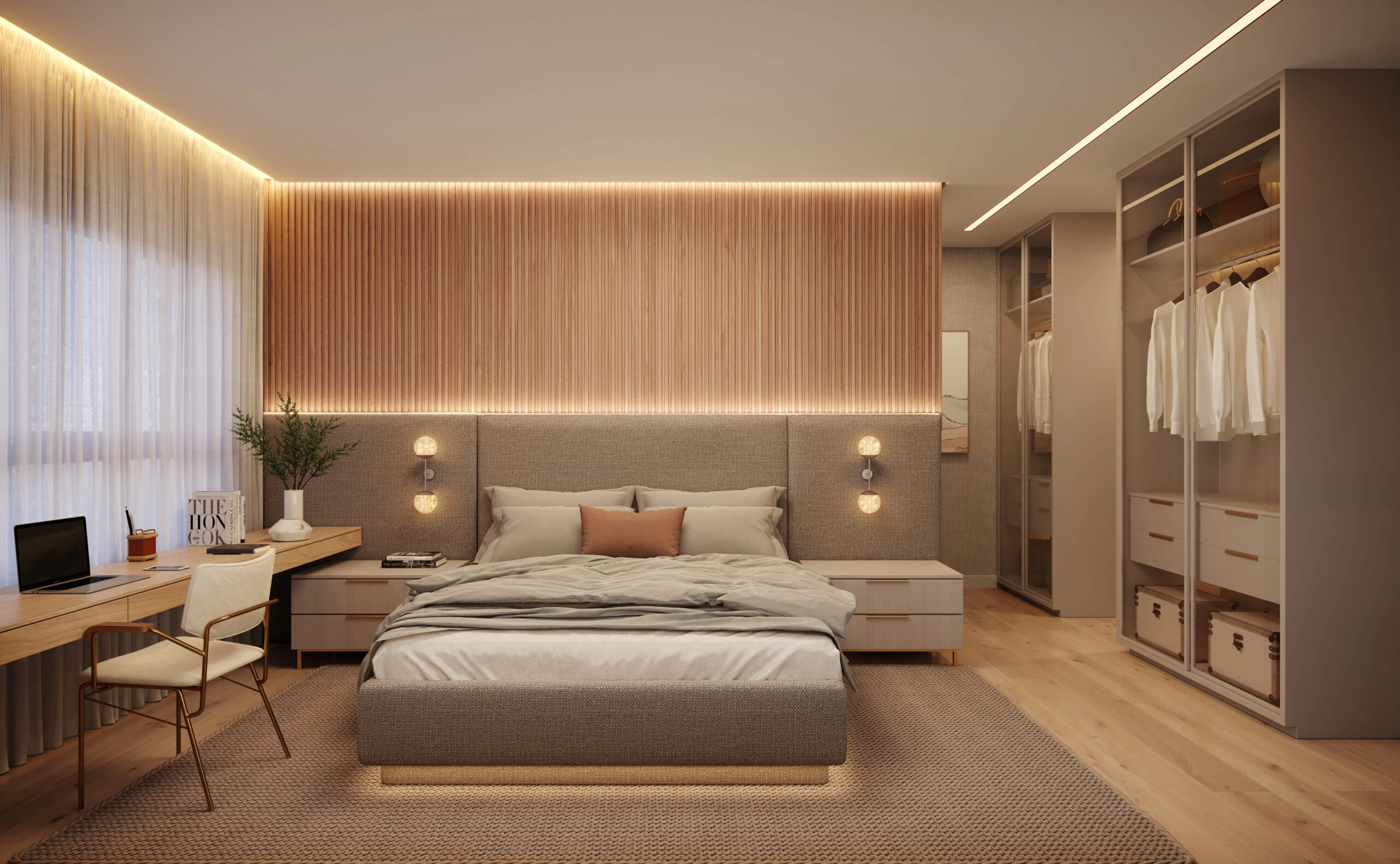projeto quarto com closet e suíte