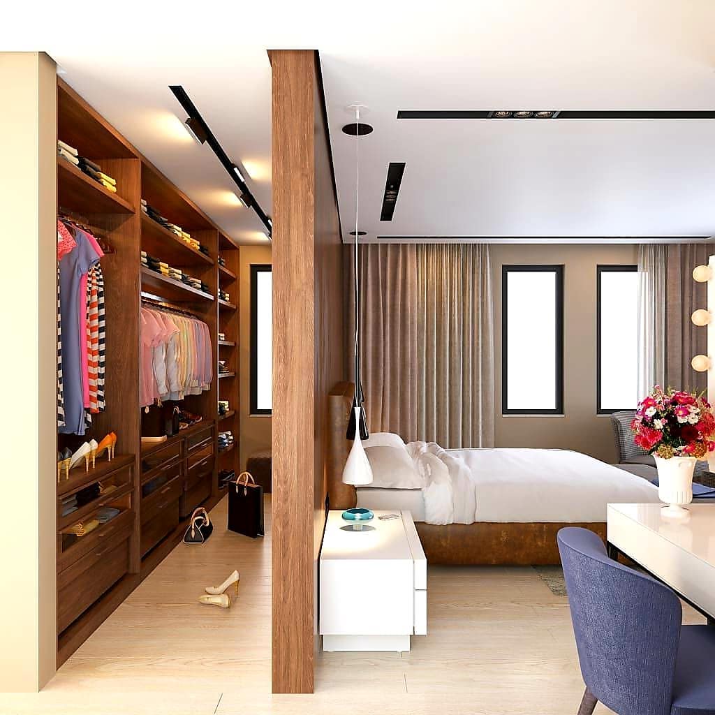 quarto de casal com closet planejado